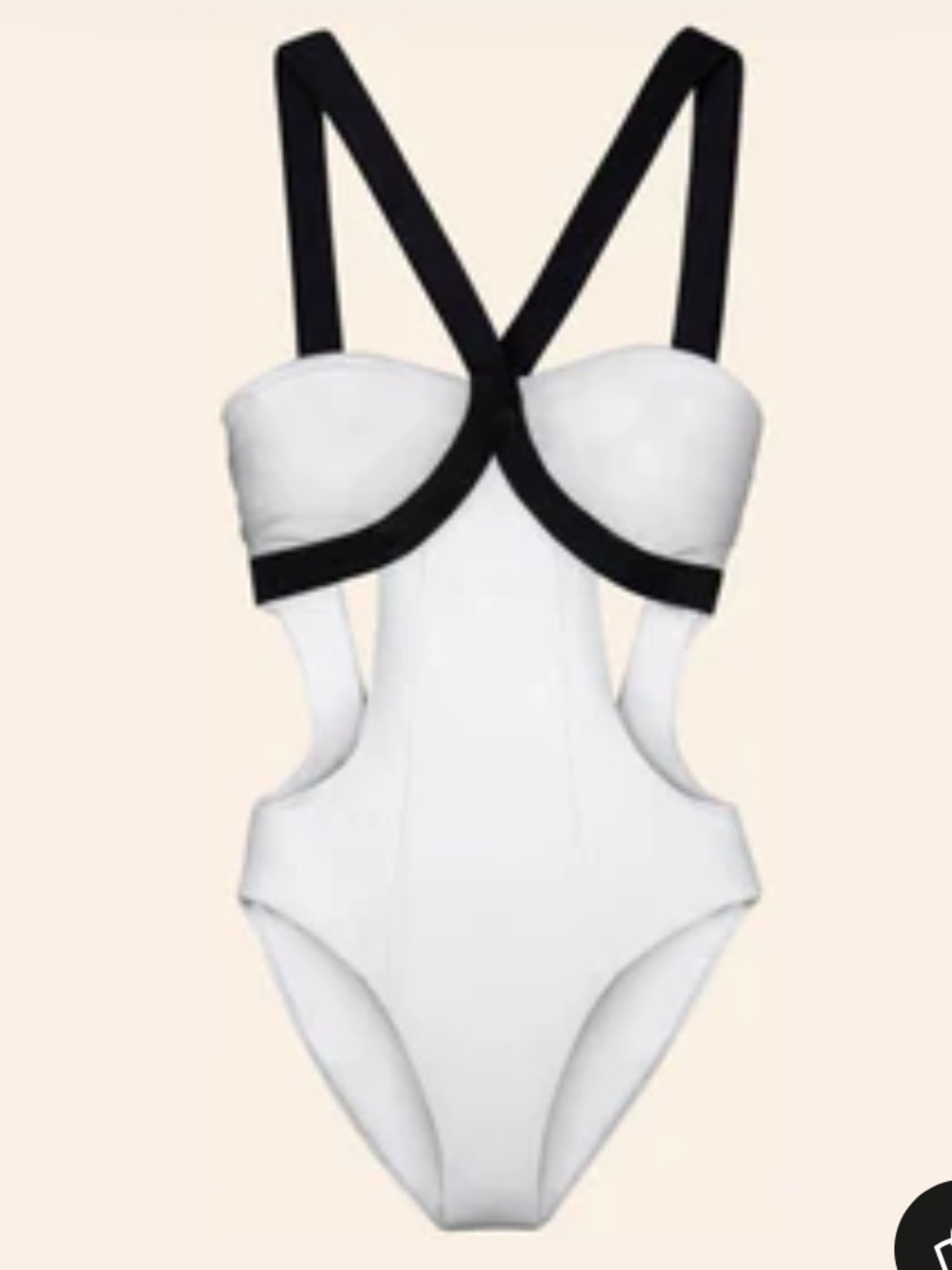 WET Classic Monochrome Veruscka One Piece Bathing Suit NWT